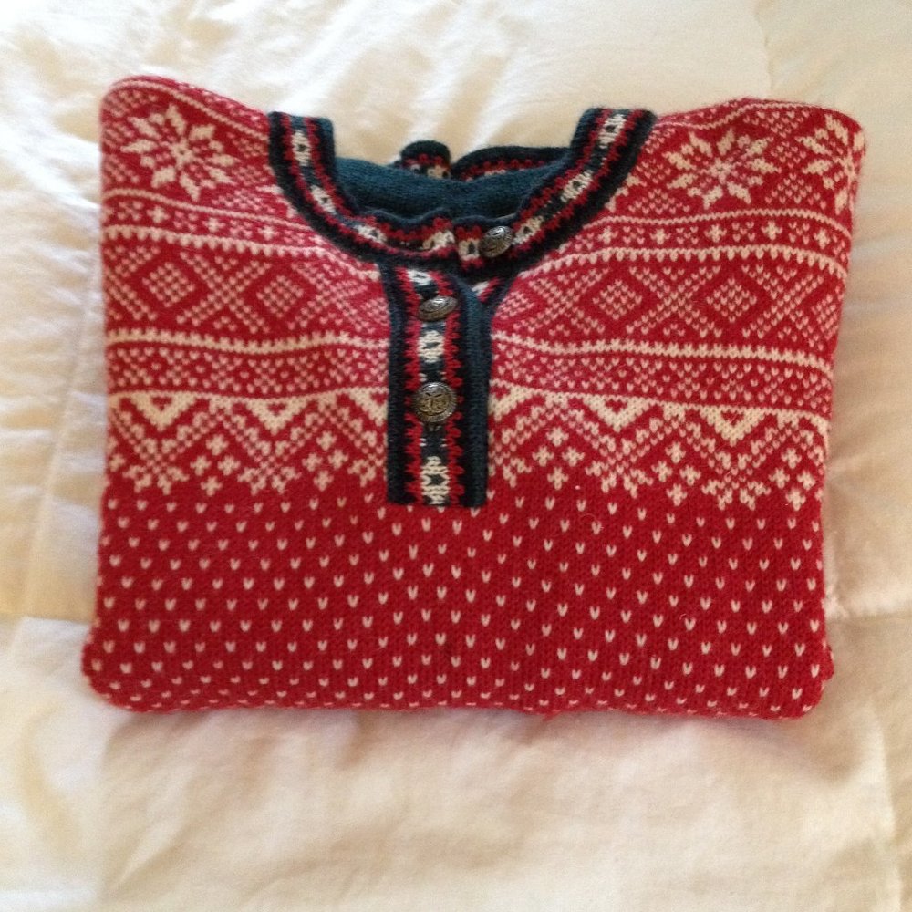 LL Bean Nordic Fair Isle Sweater Vintage Medium